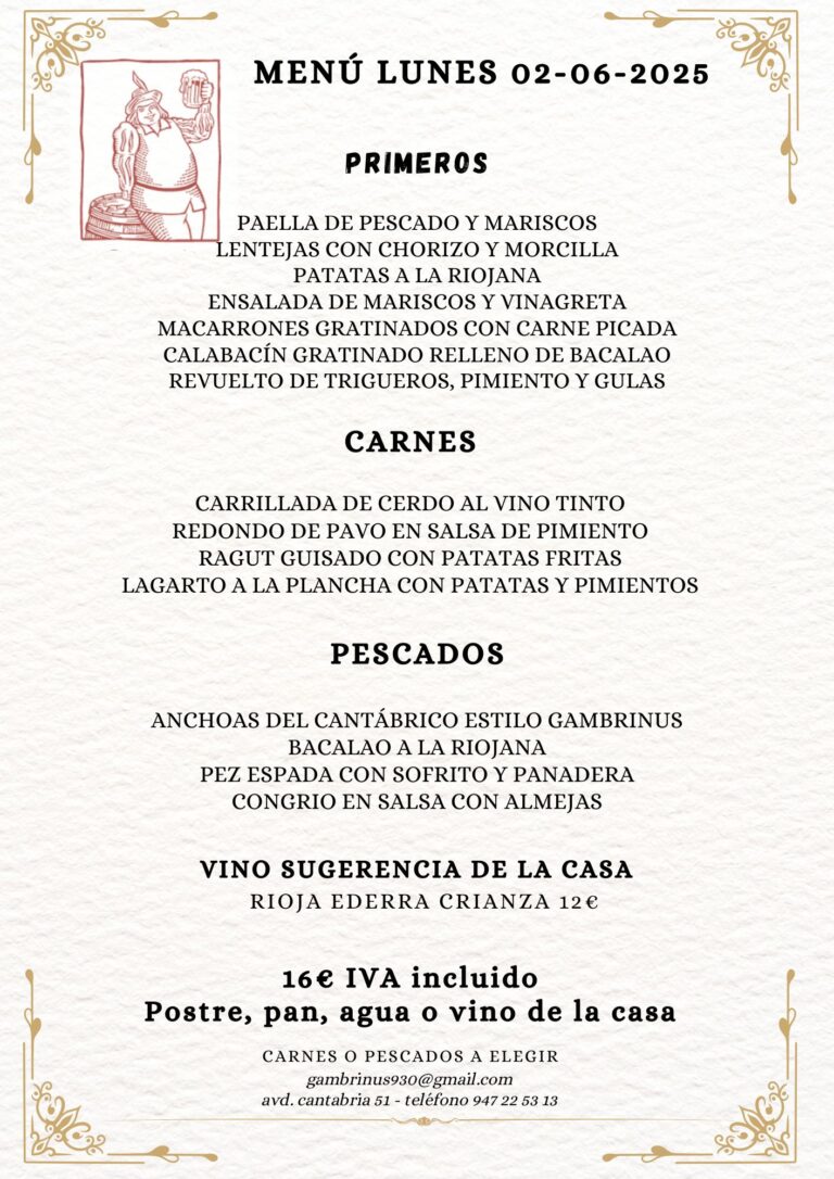 Menu a4 30